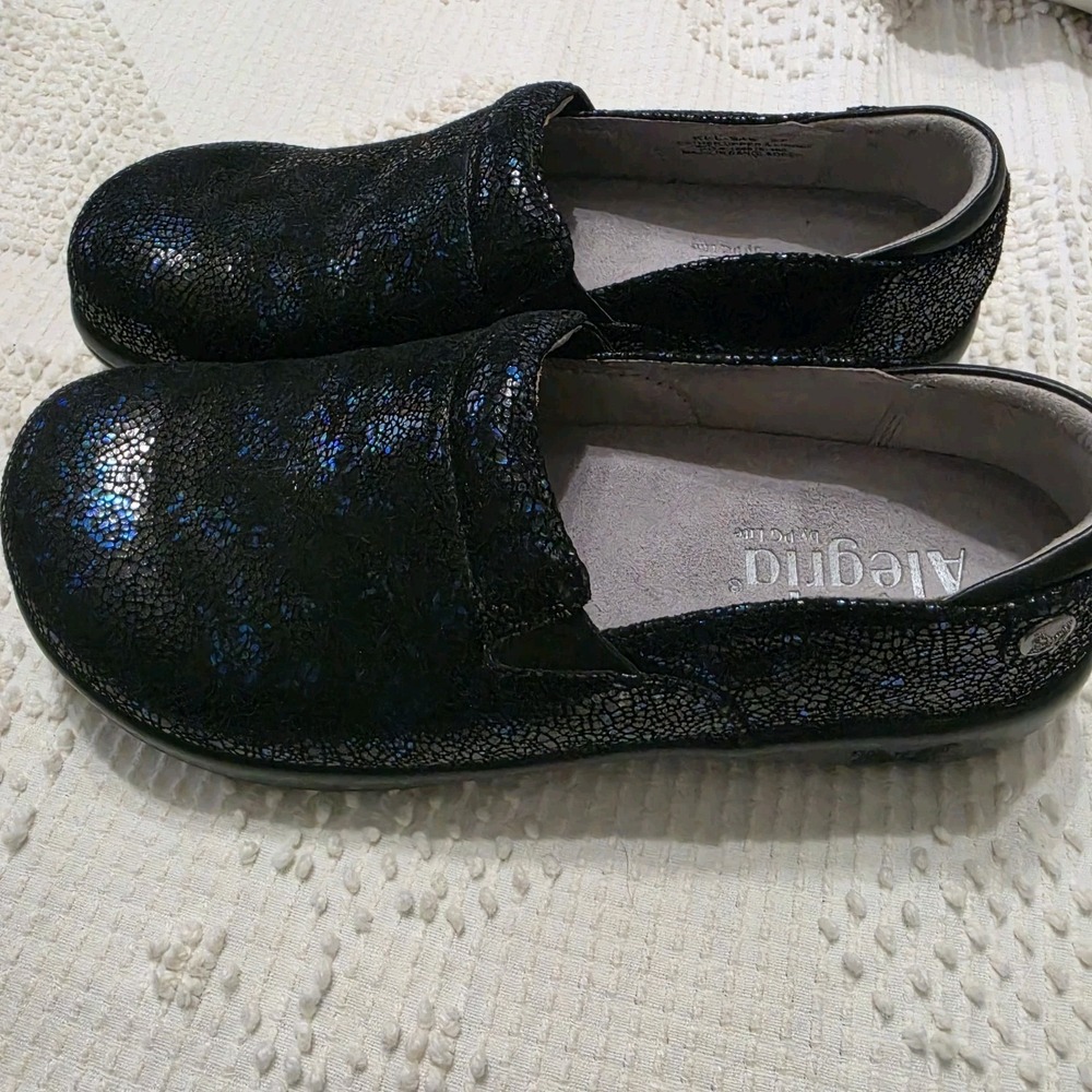 Alegria Keli Devine KEL 948 Black / Blue Shoe Loafer Women's Size 37 / 6.5 US